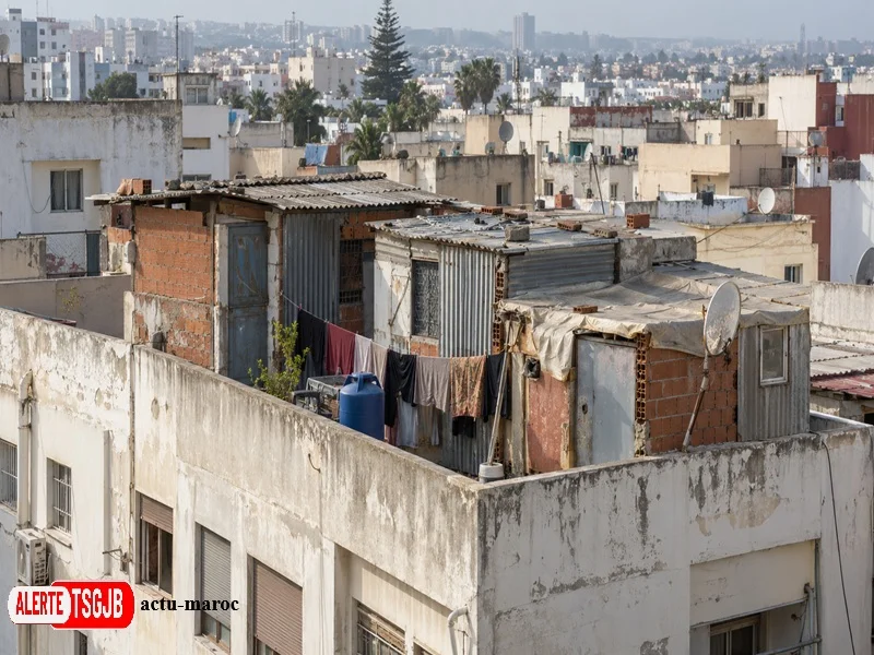 ALERTE TSGJB Maroc : les bidonvilles sur les toits, un probleme de logement precaire et de securite urbaine