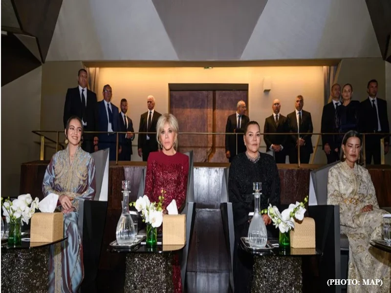 Inauguration du Theatre Royal de Rabat : renouveau culturel du Maroc en presence des princesses et de Brigitte Macron