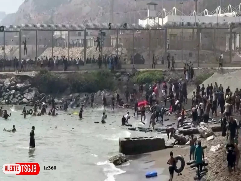 ALERTE TSGJB Crise migratoire a Sebta : afflux massif de migrants depuis Fnideq apres une decision de la justice espagnole