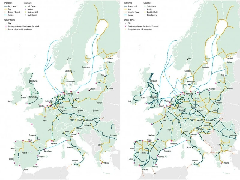 Hydrogène : l'EHB met à jour la carte du futur réseau européen