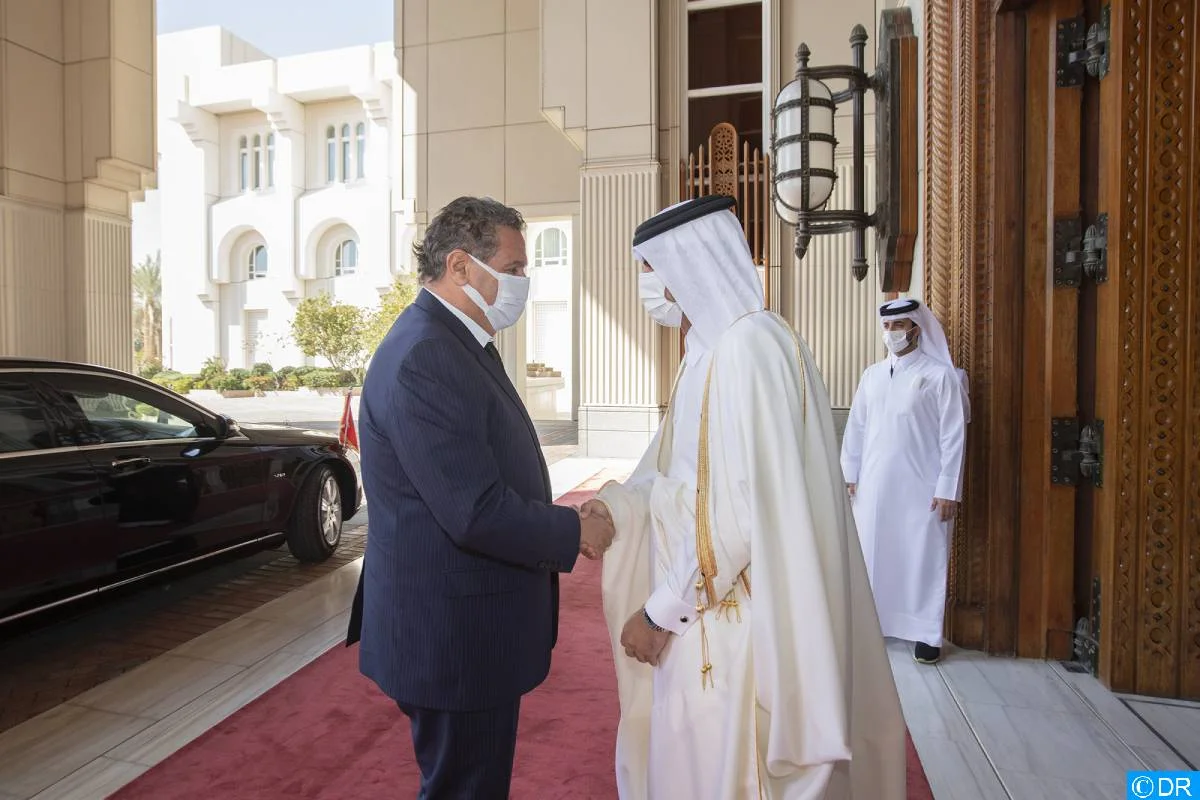 L'Émir de l'État du Qatar reçoit Aziz Akhannouch