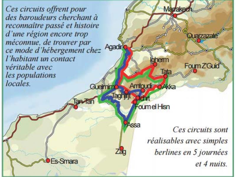 Circuits touristiques en chambres d’hôtes programme POS (Programme Oasis Sud) au départ de Guelmim et/ou Agadir